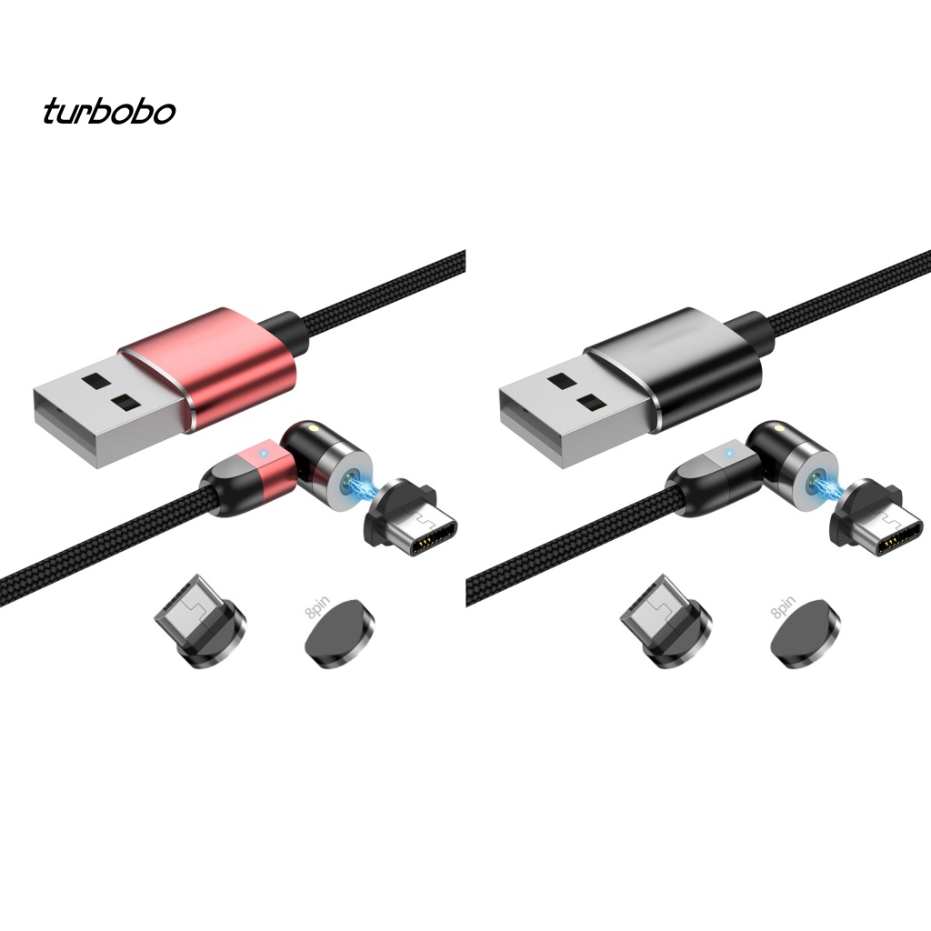1 Bộ Dây Cáp Sạc USB Type-C 8-pin / Đầu Nam Châm Xoay Được Thiết Kế 3 Trong 1 Dùng Trong Văn Phòng