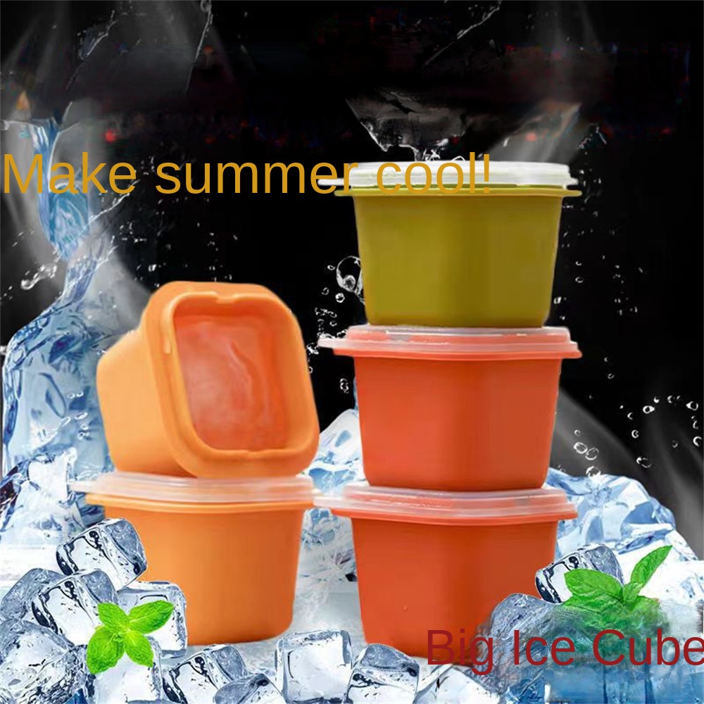 Khuôn Silicone Làm Đá Viên Có Nắp Tái Sử Dụng Tiện Lợi
