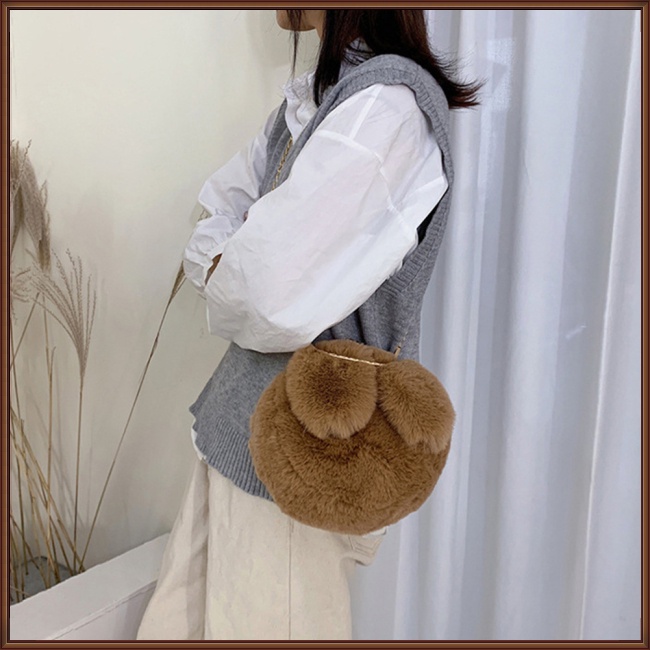 Túi Đeo Chéo Vai Kiểu Tai Thỏ Hoạt Hình Thời Trang Sành Điệu Cho Nữ