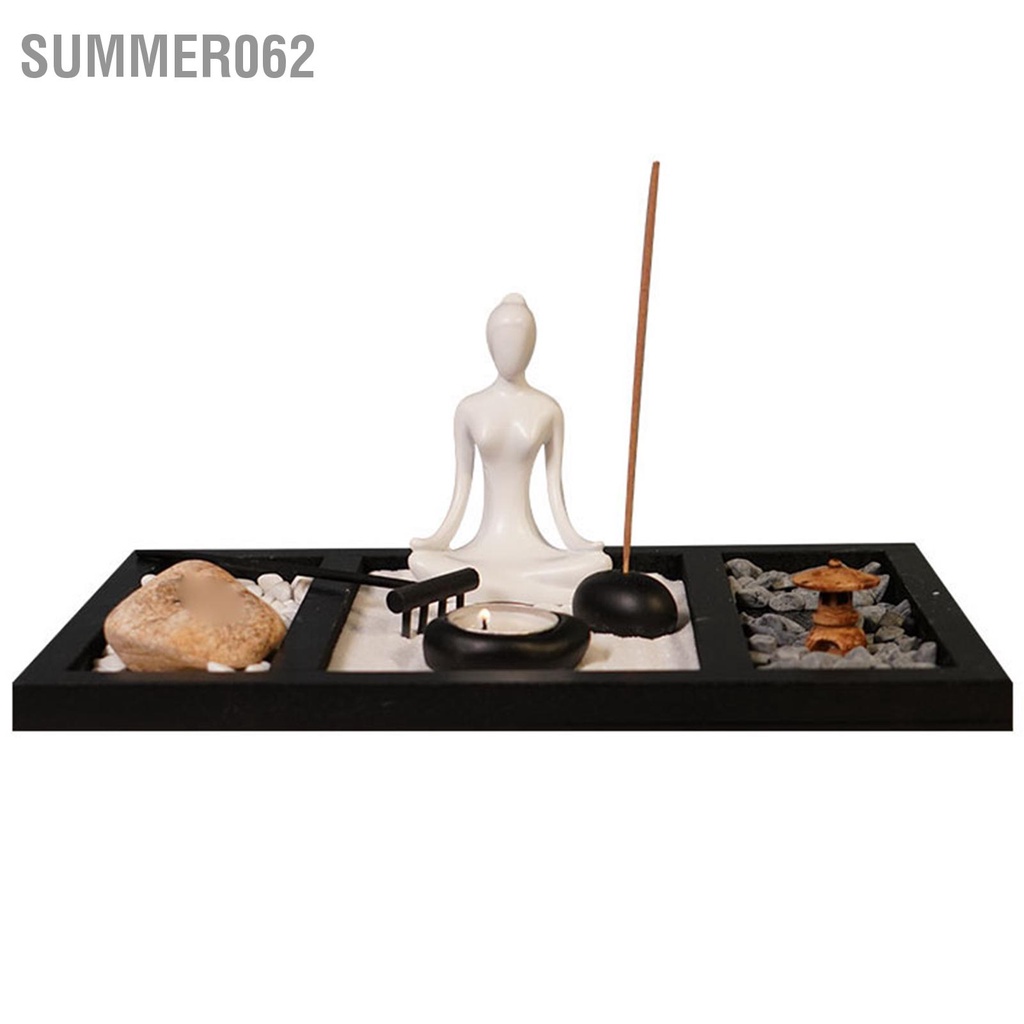 Summer062 Đế nến Zen Garden đá đẹp tinh tế để thư giãn thiền định