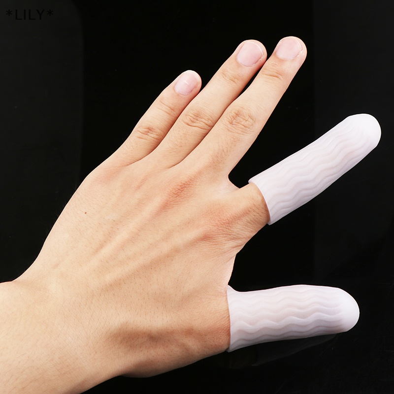 Lily 1 cặp Silicone gel Ống Băng ngón tay ngón chân bảo vệ găng tay tay áo Pain Relief uuu