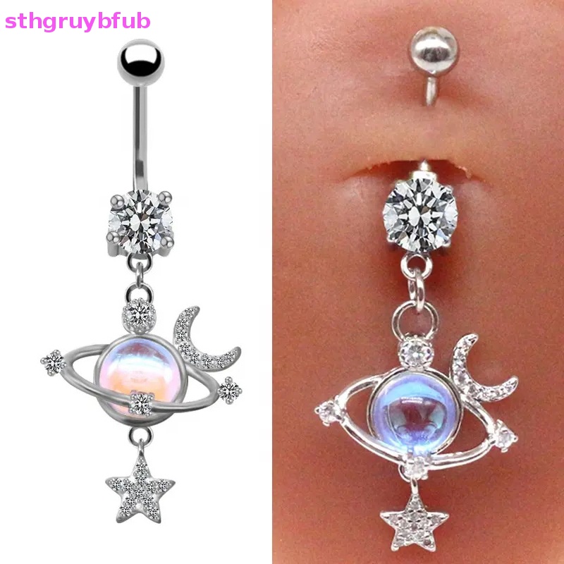 Khuyên Rốn Bằng Thép Không Gỉ Hình Trăng Sao Thời Trang