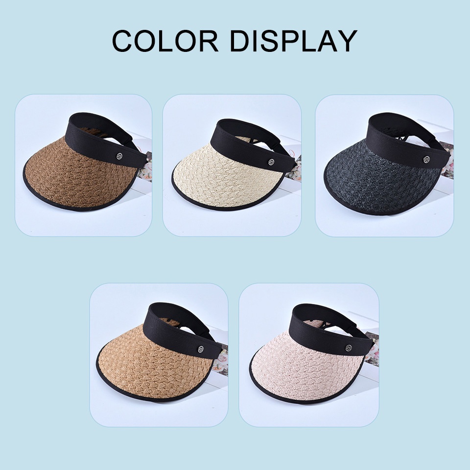 Mũ Cói Chống Nắng Vành Rộng Hở Chóp Thời Trang Đi Biển Mùa Hè Hàng Mới Dành Cho Bạn Nữ