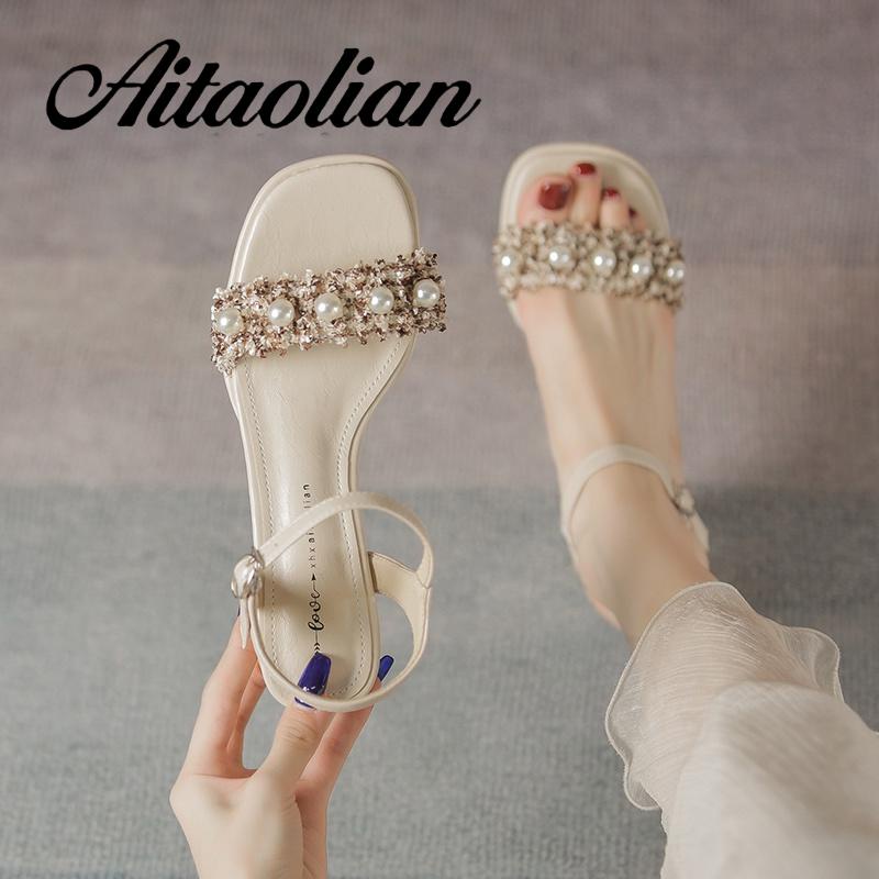 Xăng đan Da Mũi Vuông Đế Dày 5cm Thời Trang Cho Nữ Màu Sắc