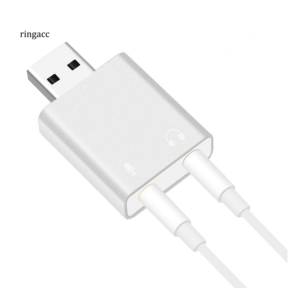 Thẻ Âm Thanh Ngoài USB7.1 Bằng Hợp Kim Với Giắc Cắm 3.5mm Chuyên Dụng Cho PC Notebook RGA