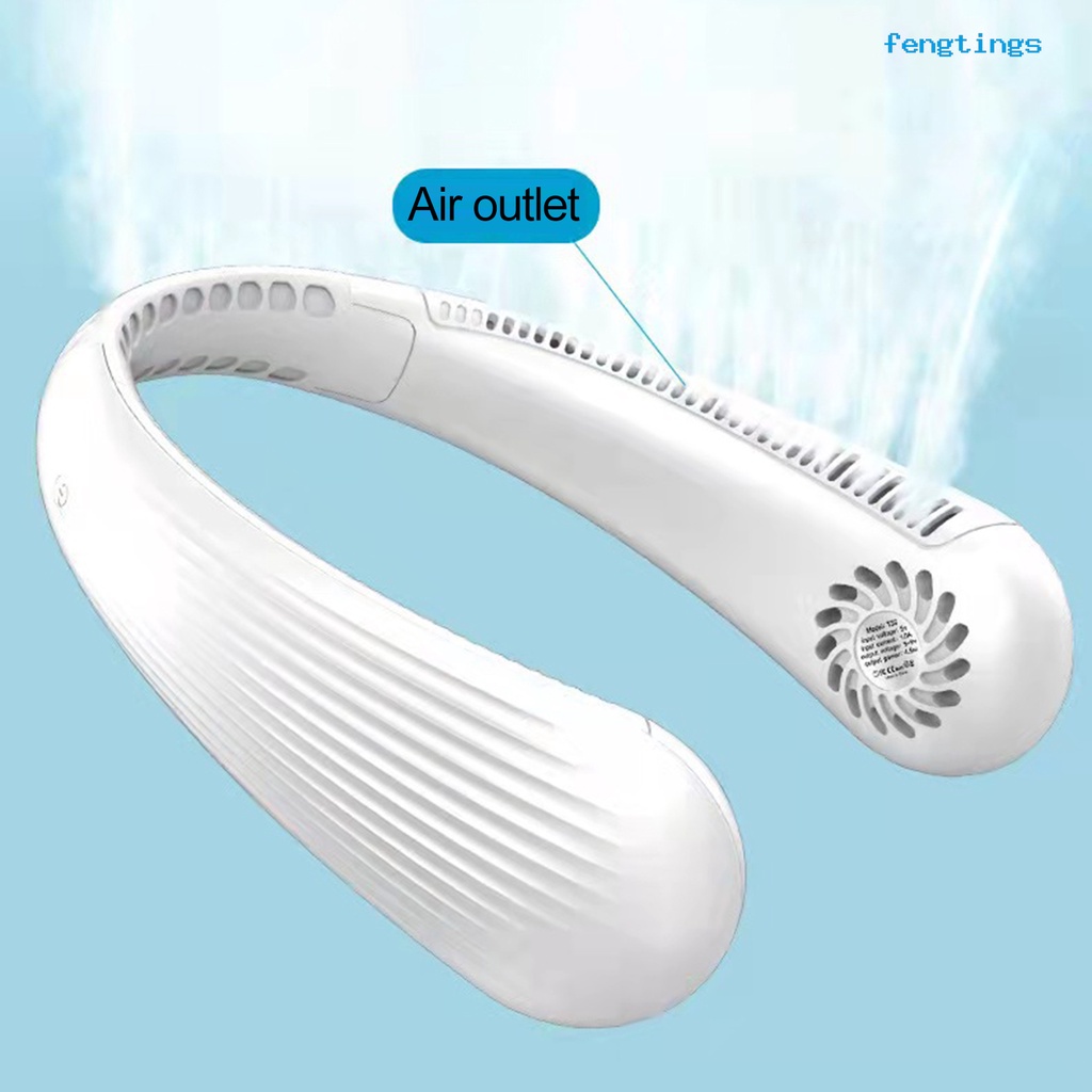 Quạt Làm Mát Đeo Cổ 360 Độ Không Cánh Xoay 3 Tốc Độ Rảnh Tay Có Thể Điều Chỉnh Sạc Lại Bằng Cổng USB