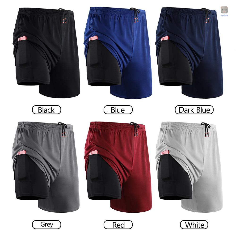 Quần Short Thể Thao / Bóng Rổ Phối Túi 2 Trong 1 Nhanh Khô Thời Trang Cho Nam