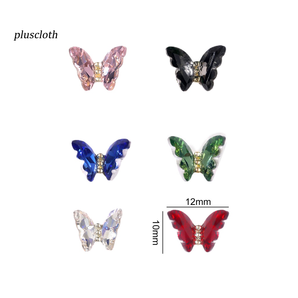 Set 10 Phụ Kiện Trang Trí Móng Tay Nghệ Thuật Hình Bướm Ba Chiều Không Phai