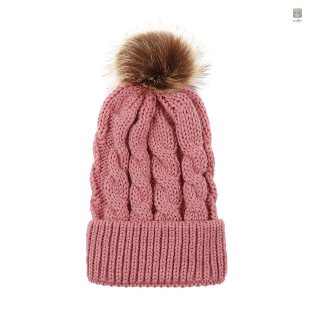 Mũ beanie Trùm Đầu Đính Quả Bông Dễ Thương Cho Bé