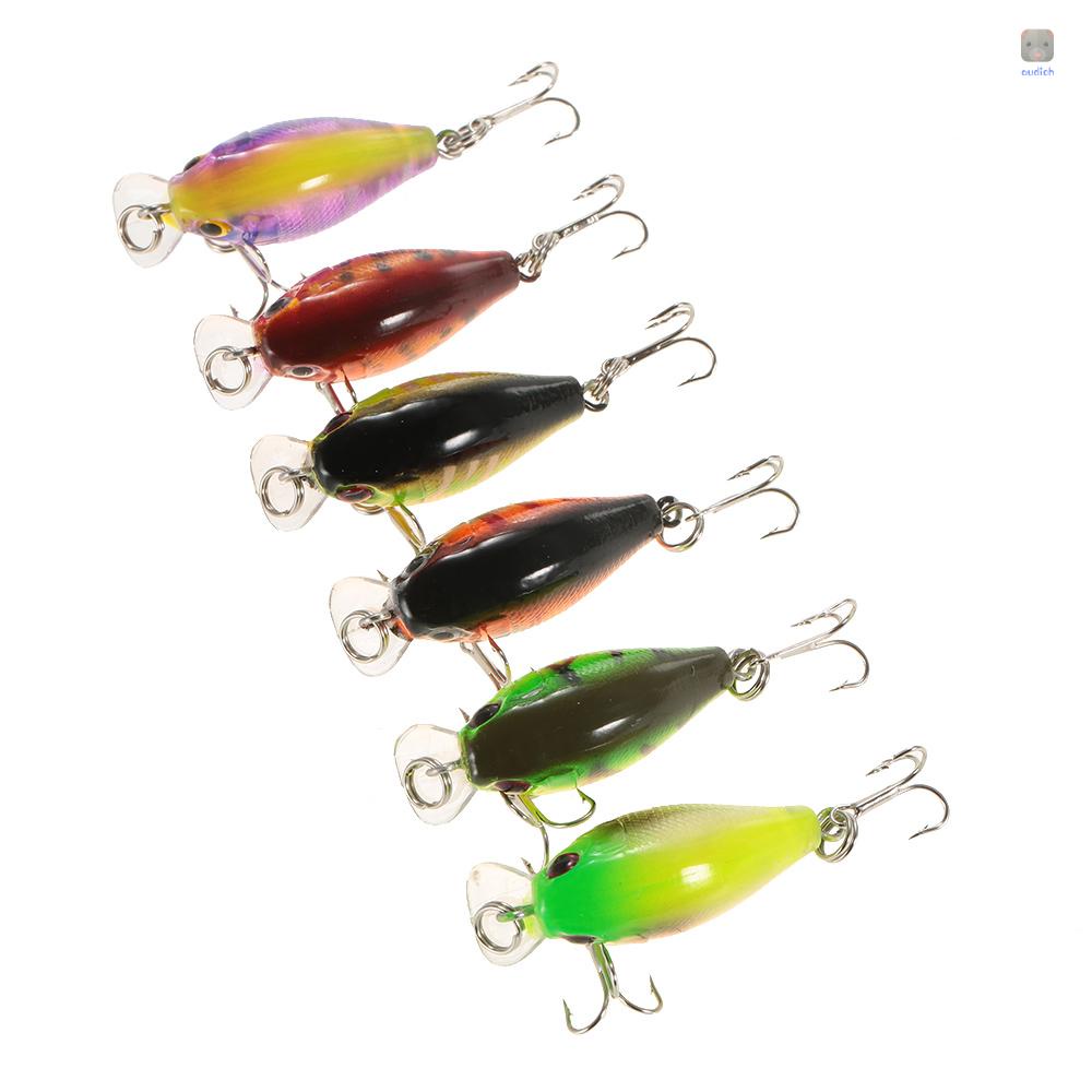 Lixada Bộ 6 Mồi Giả Câu Cá 4.4g 43mm 0.3-0.6m #Set 10 Móc 10 Lưỡi Câu Chất Lượng Cao