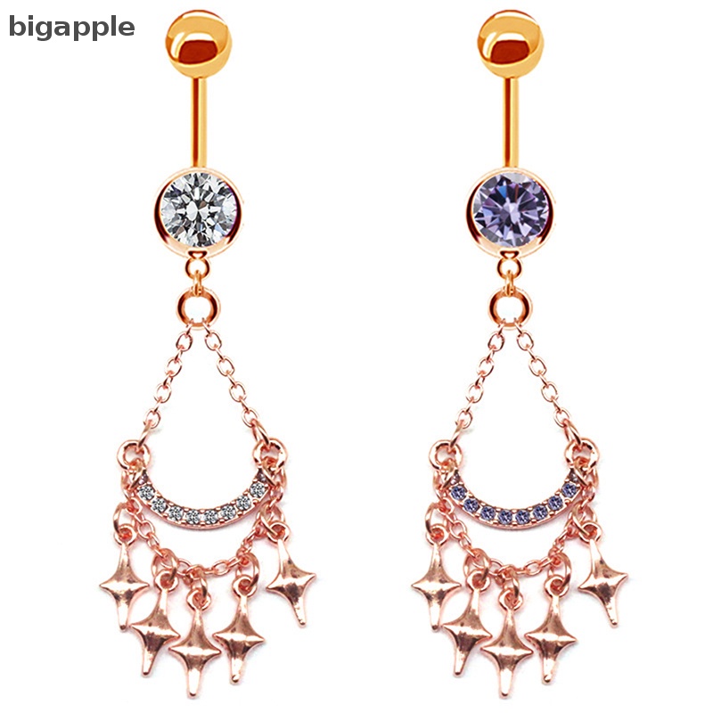 1 Khuyên Rốn Gợn Sóng Bằng Thép Trang Sức Gợi Cảm Thời Trang RDG