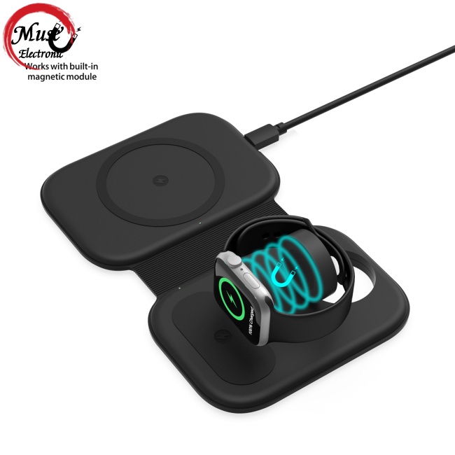 Đế Sạc Điện Thoại / iwatch / tws Không Dây 3 Trong 1 Từ Tính F20 15w Sạc Nhanh