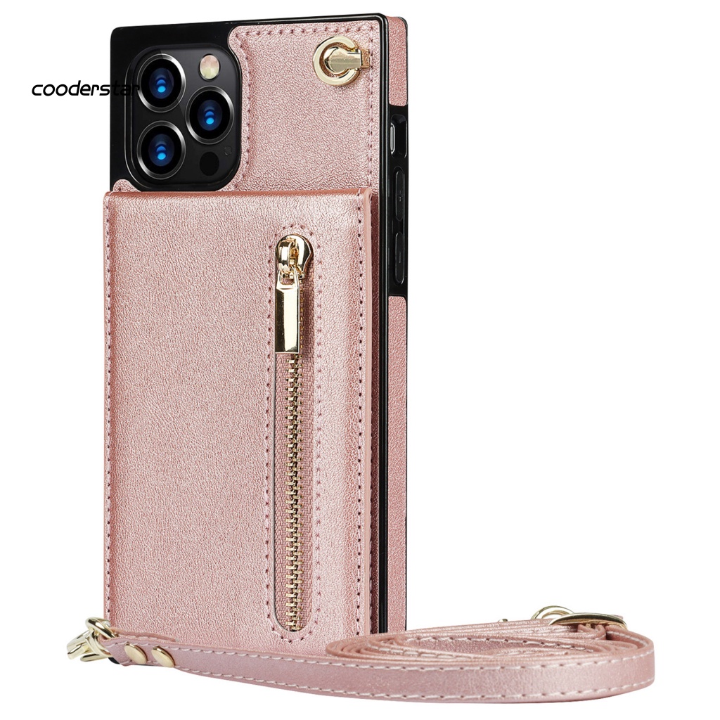 1 Set Bao Da Điện Thoại Mini Màu Sắc Sống Động Có Khóa Kéo Và Dây Đeo Cho iPhone 13