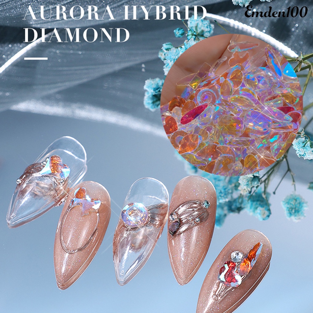 Set 100 / 50 Viên Đá 3D Mini Nhiều Màu Sắc Dùng Trang Trí Móng Tay Nghệ Thuật