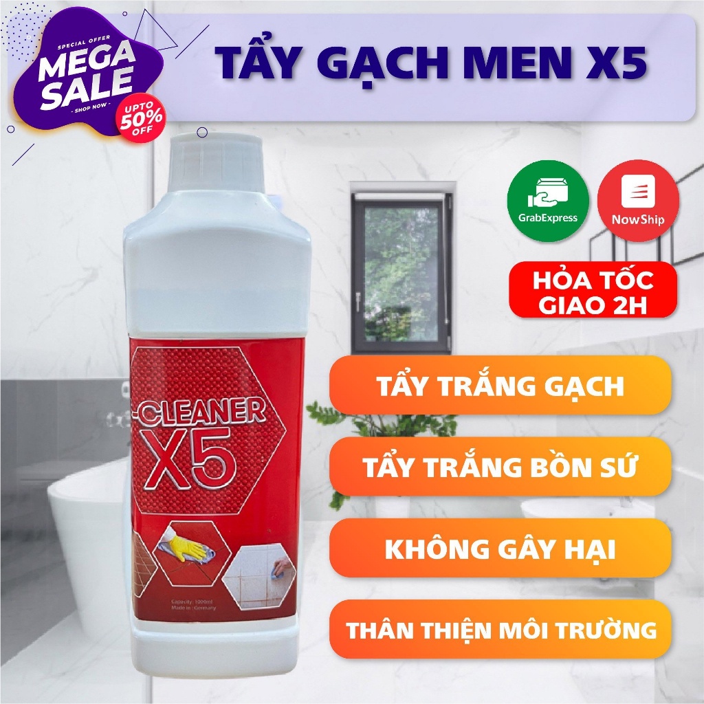 Nước Tẩy Trắng Ron, lau Sàn Gạch Men Cực Trắng