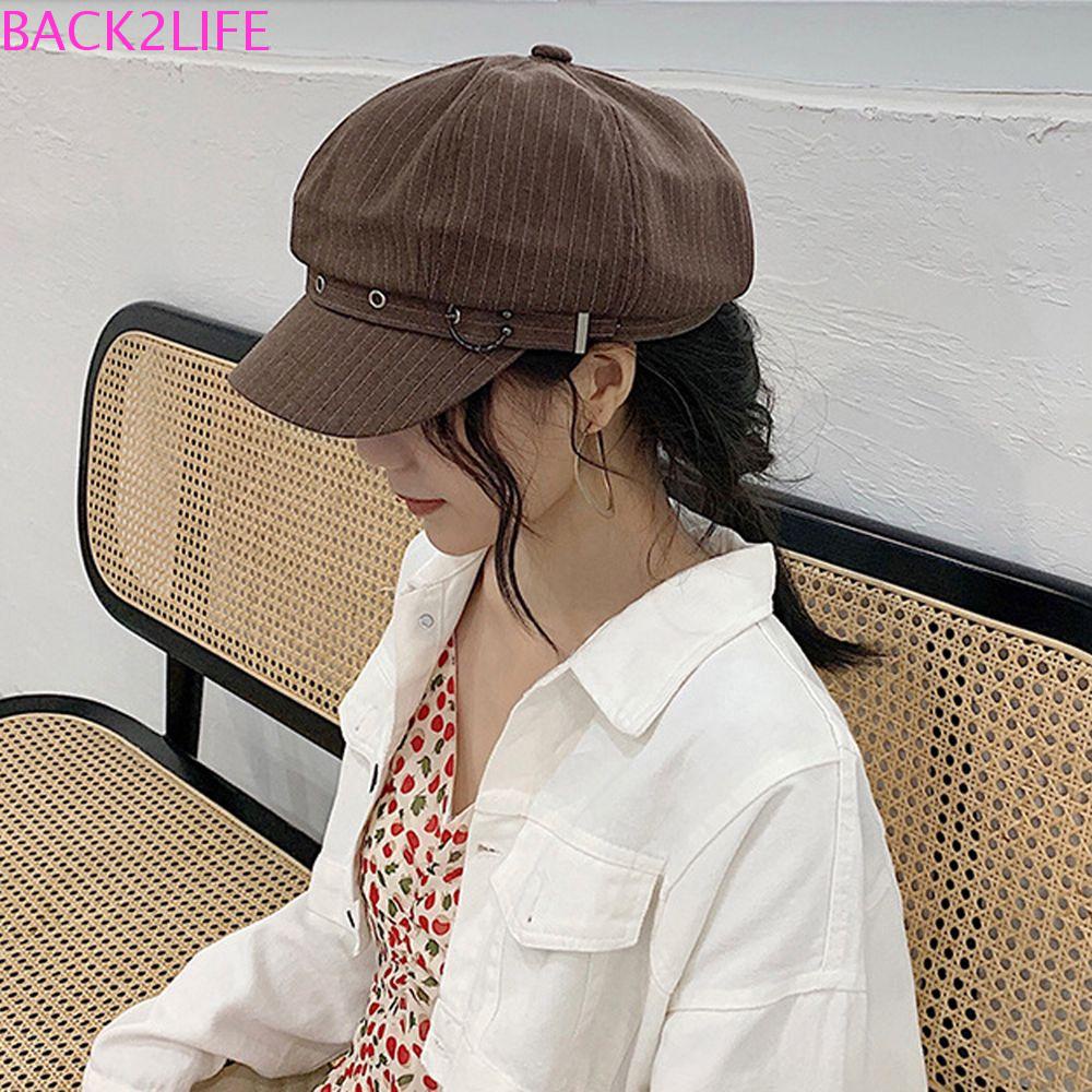 Mũ Beret 2life Vải Cotton Màu Trơn Phong Cách Retro Hàn Quốc Thanh Lịch