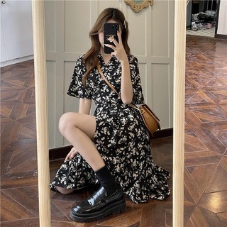 Đầm Ngắn Tay Ôm Eo In Họa Tiết Hoa Thời Trang Mùa Hè Hàng Mới 2023 Dành Cho Bạn Nữ