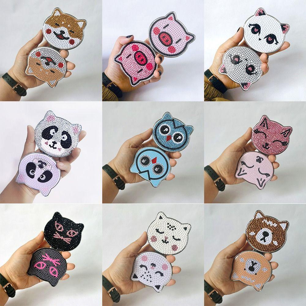 Bộ Gương Trang Điểm Thêu Chữ Thập Tự Làm Hình Mèo Hoạt Hình