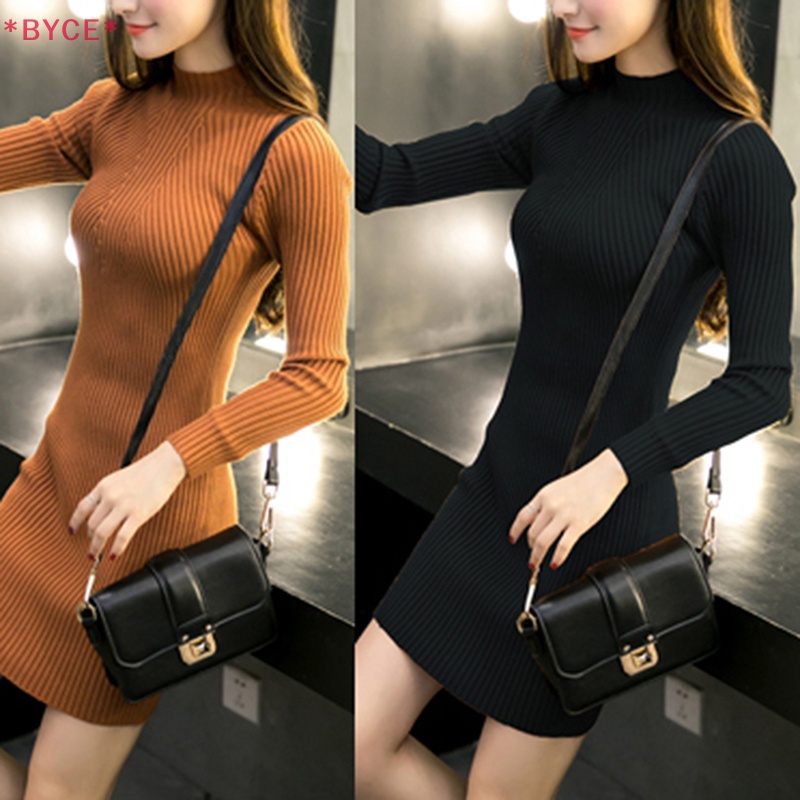 Đầm Dệt Kim Cổ Lọ Ôm Dáng Thời Trang Thu Đông Dành Cho Nữ Mới