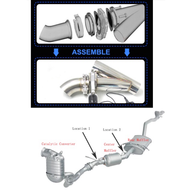 Van Pô Điện ON / OFF New 2.5 inch 63mm Exhaust Pipe