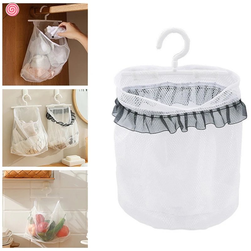 Giỏ Lưới Đựng Quần Áo Bẩn Gắn Tường Có Thể Gấp Gọn Tiện Dụng HSU