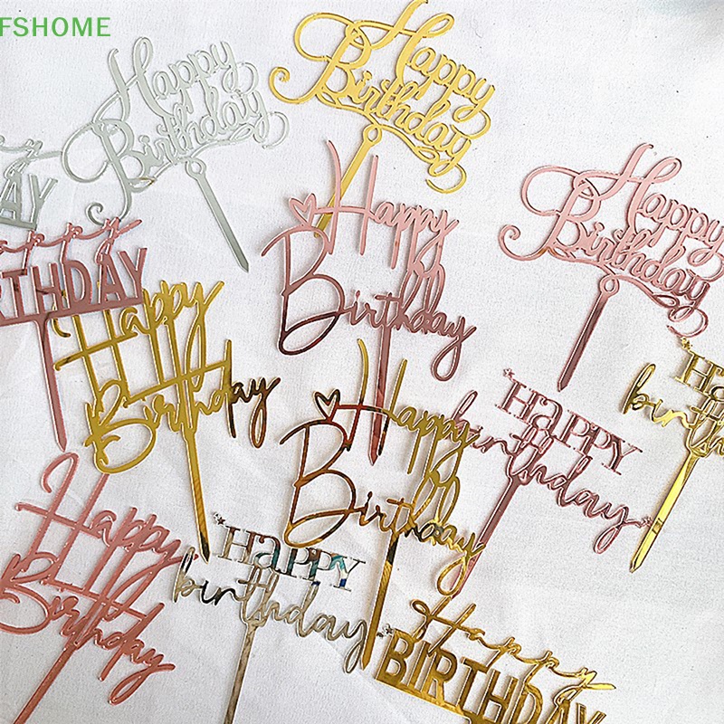 Topper Trang Trí Bánh Kem Chữ Happy Mother 'S Day Bằng Acrylic Màu Vàng Mới