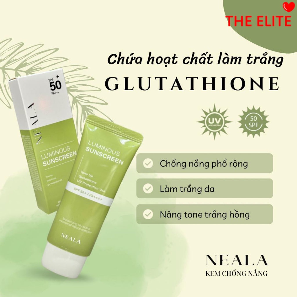 KEM CHỐNG NẮNG PHỔ RỘNG NEALA LUMINOUS SUNCREEN KIỀM DẦU NÂNG TONE DƯỠNG TRẮNG DA