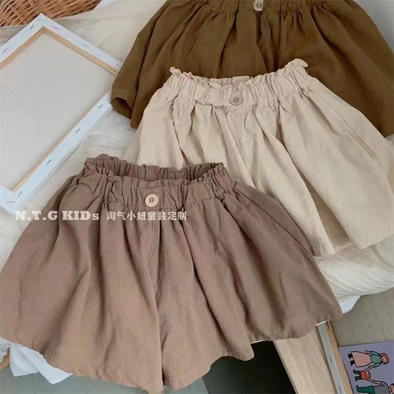 Quần Short Cotton Lanh Phong Cách Hàn Quốc Thời Trang Mùa Hè Mới 2023 Cho Bé Gái