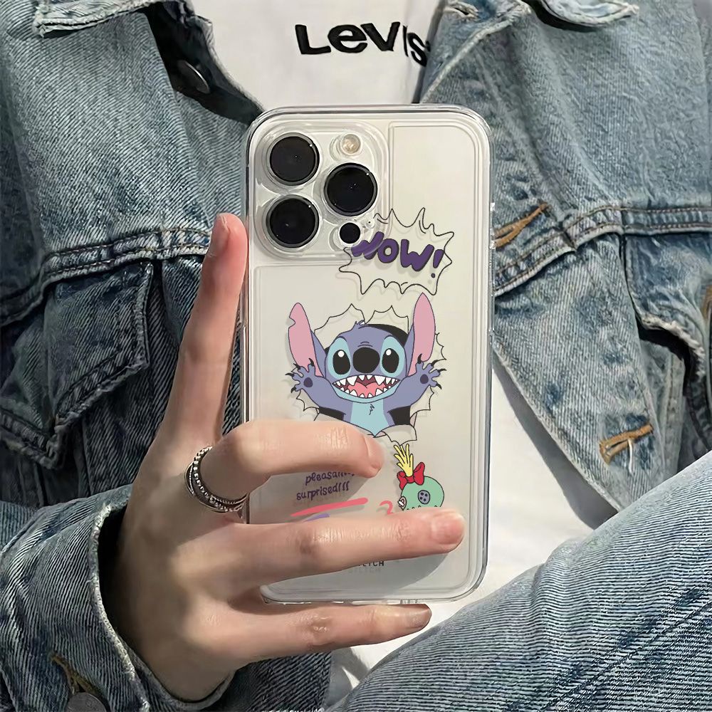 ✅Ốp Điện Thoại Mềm Chống Sốc Họa Tiết Stitch Cho Iphone126In 7813plusmax 11 14pro