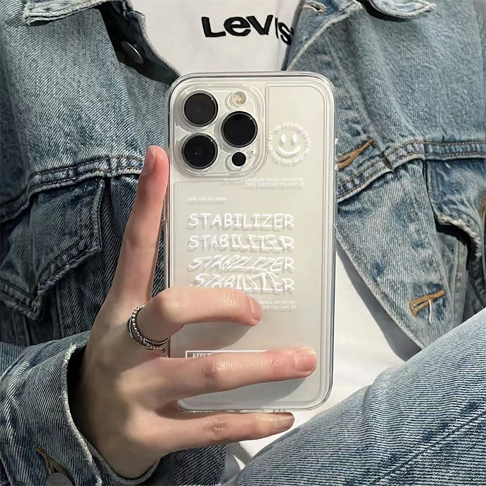 ✅Ốp Điện Thoại Dẻo In Chữ Tiếng Anh / Mặt Cười Đơn Giản Chống Sốc Cho Iphone 11786 1213 max 14proplus