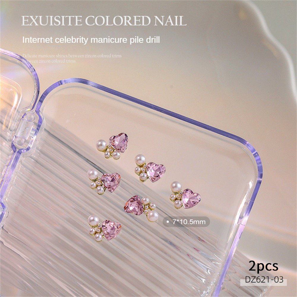 Set 2 Hộp Phụ Kiện Trang Trí Móng Tay Hình Ngôi Sao Năm Cánh Màu Sắc Macaron