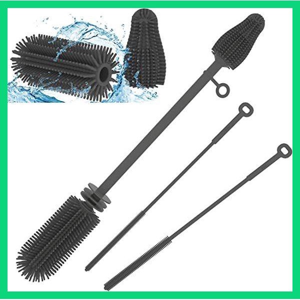 Cọ silicone Hai Đầu Bằng Thép Không Gỉ Dùng Để Vệ Sinh Bình Sữa