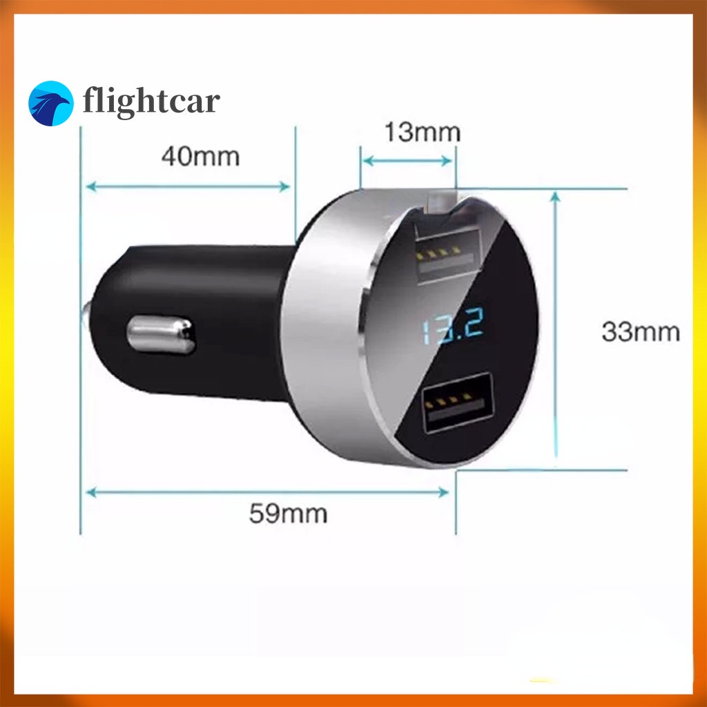 Tẩu Sạc Nhanh 2 Cổng USB 3.1A Màn Hình LCD 12-24V K-121 Chuyên Dụng Cho Xe Hơi