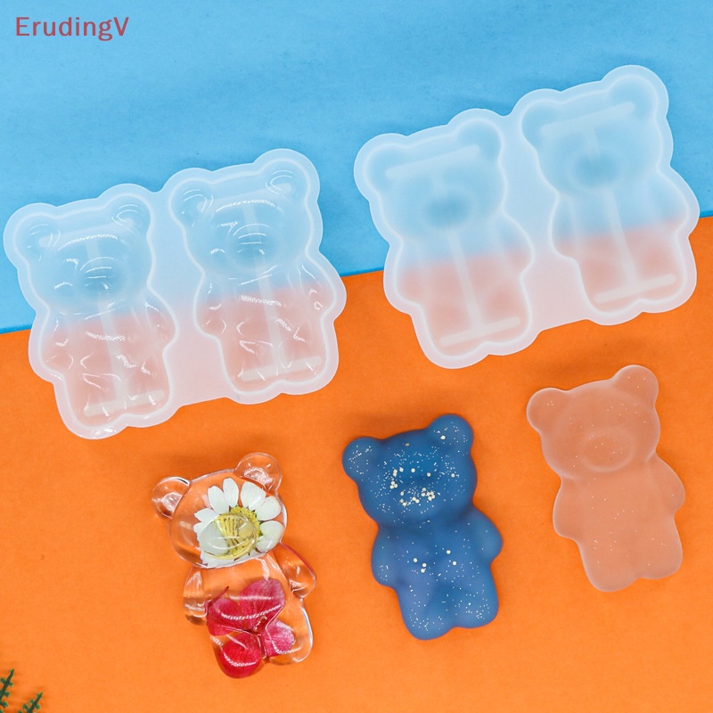 Khuôn Silicone Làm Mặt Dây Chuyền / Bông Tai / Móc Khóa Hình Chú Gấu Nhỏ Xinh