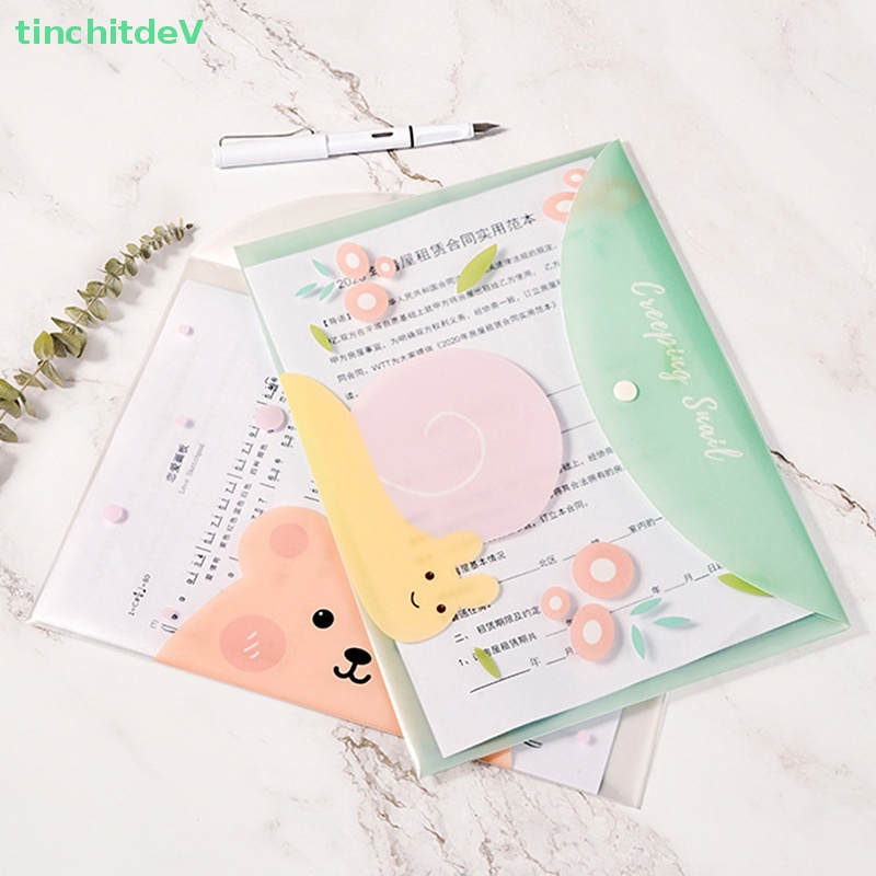 Túi Đựng Tài Liệu Khổ A4 Bằng PVC Trong Suốt Chống Thấm Nước Họa Tiết Hoạt Hình Dễ Thương