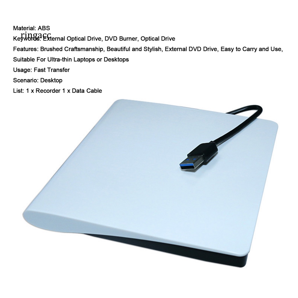 Rga Đầu Ghi Âm CD-ROM USB3.0 DVD Ẩn Siêu Mỏng Tiện Dụng Cho Máy Tính