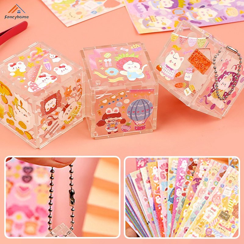 Sticker Dán Trang Trí Sổ Tay Bằng Acrylic Hình Dễ Thương DIY