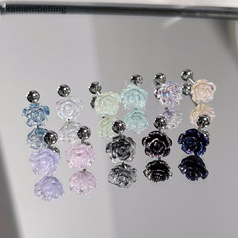 1 Đôi Khuyên Tai Hình Xoắn Ốc Đính Hoa Nhiều Màu Thời Trang Cho Nữ