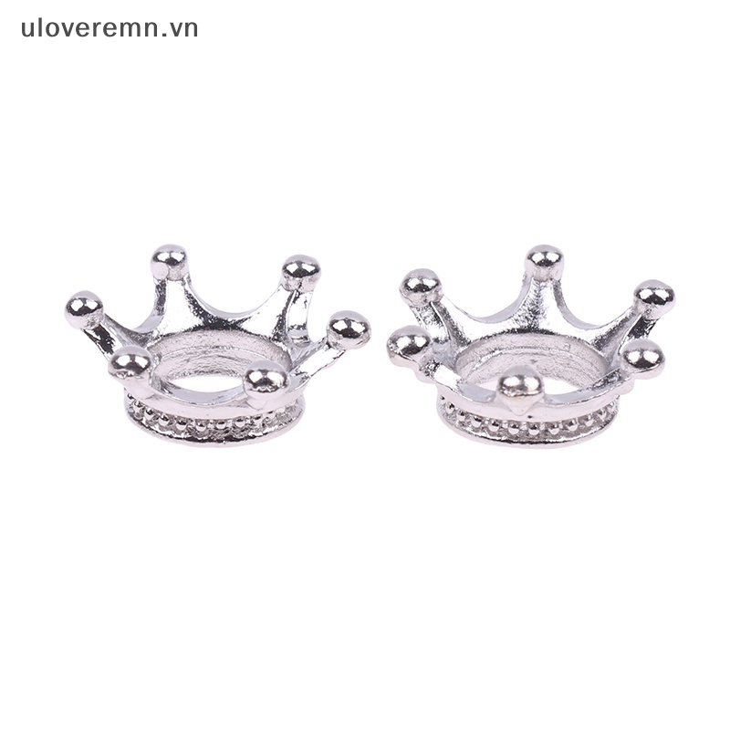 Set 2 Vương Miện Mini Bằng Nhôm Mạ Vàng Bạc 1: 12 Trang Trí Nhà Búp Bê