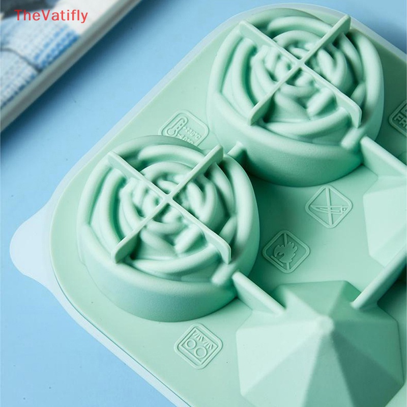 Khuôn Silicone Làm Đá Viên Hình Hoa Hồng 4 Lỗ Có Thể Tái Sử Dụng