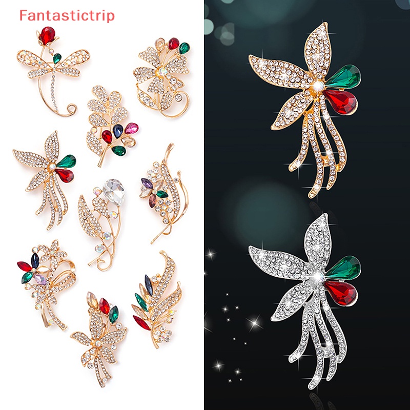 Ghim Cài Áo Hình Hoa Đính Đá Nhiều Màu Sắc Phong Cách Vintage Thời Trang Cho Nữ Mới