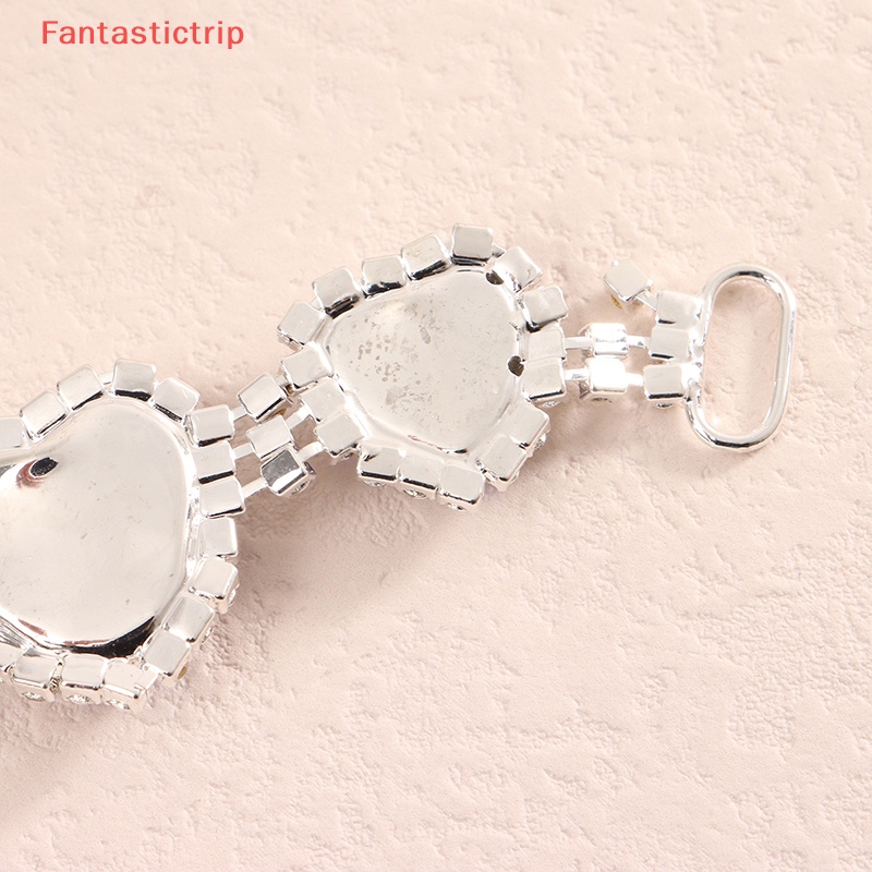 [Fantastictrip] 1 Khóa Dây Xích Đồng Đính Đá Acrylic Hình Trái Tim Trang Trí Quần Áo / Giày Đi Biển / Trang Trí Đám Cưới Mới