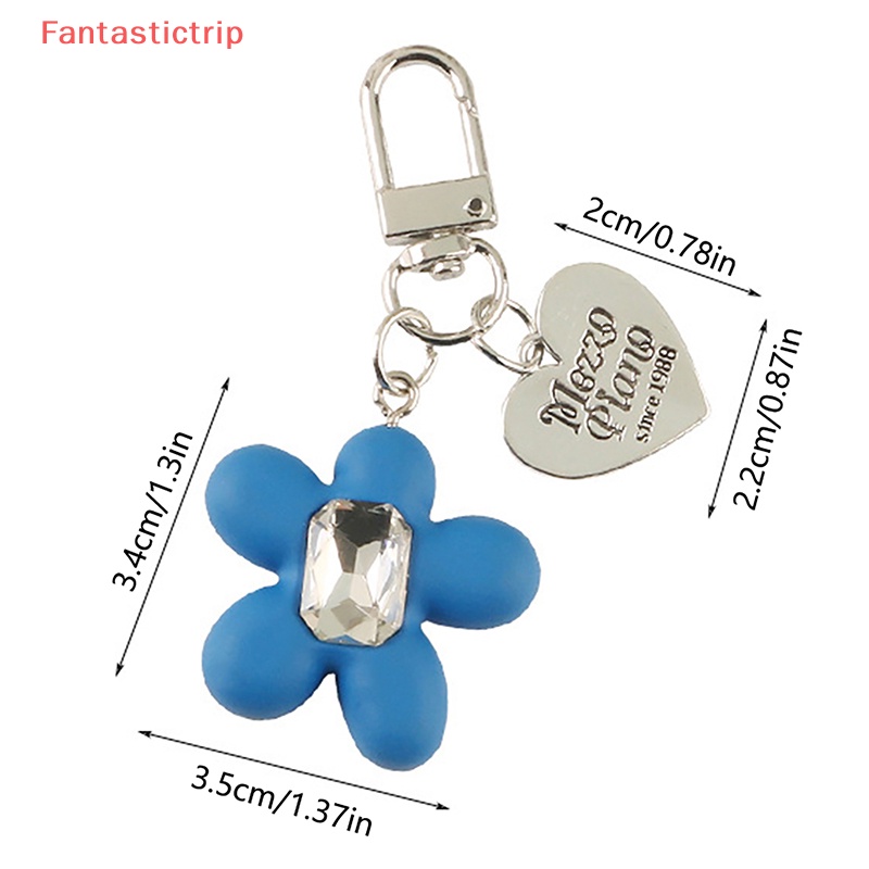 Móc Khóa Hình Hoa Đính Đá Quý Nhiều Màu Sắc Trang Trí Ba Lô / Túi Xách Mới