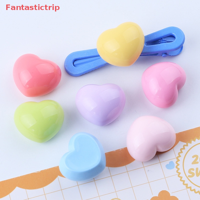 [Fantastictrip] Set 10 Kẹp Tóc Resin Hình Ngôi Sao / Trái Tim Dễ Thương Bằng Nhựa Resin Tự Làm Phụ Kiện Trang Sức Điện Thoại Di Động