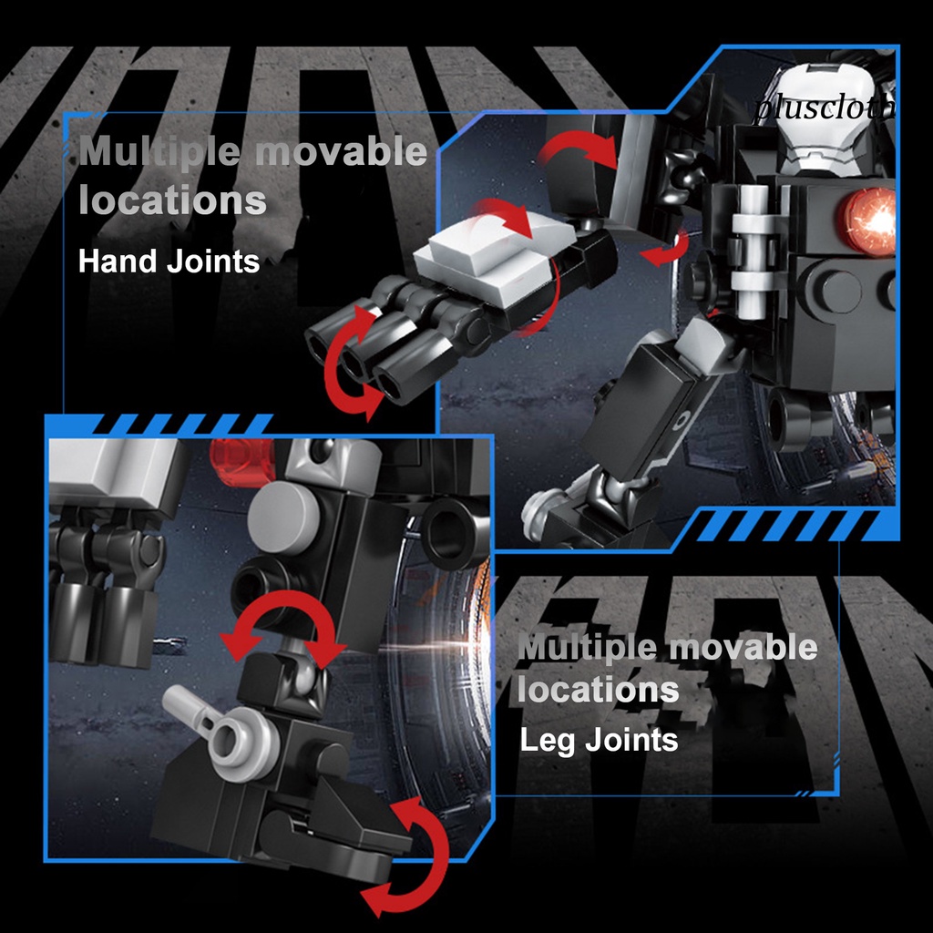 < Plus > Đồ Chơi Đồ trang trí Lắp Ráp Chiến Binh Mecha Bằng Nhựa Màu Đen Có Khớp Cử Động DIY Làm Quà Tặng Cho Bé