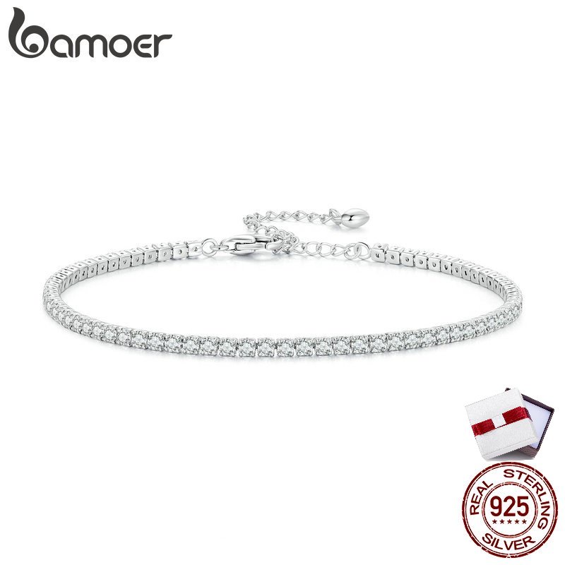 Bamoer Vòng Tay Xi Bạc 925 Đính Đá zircon