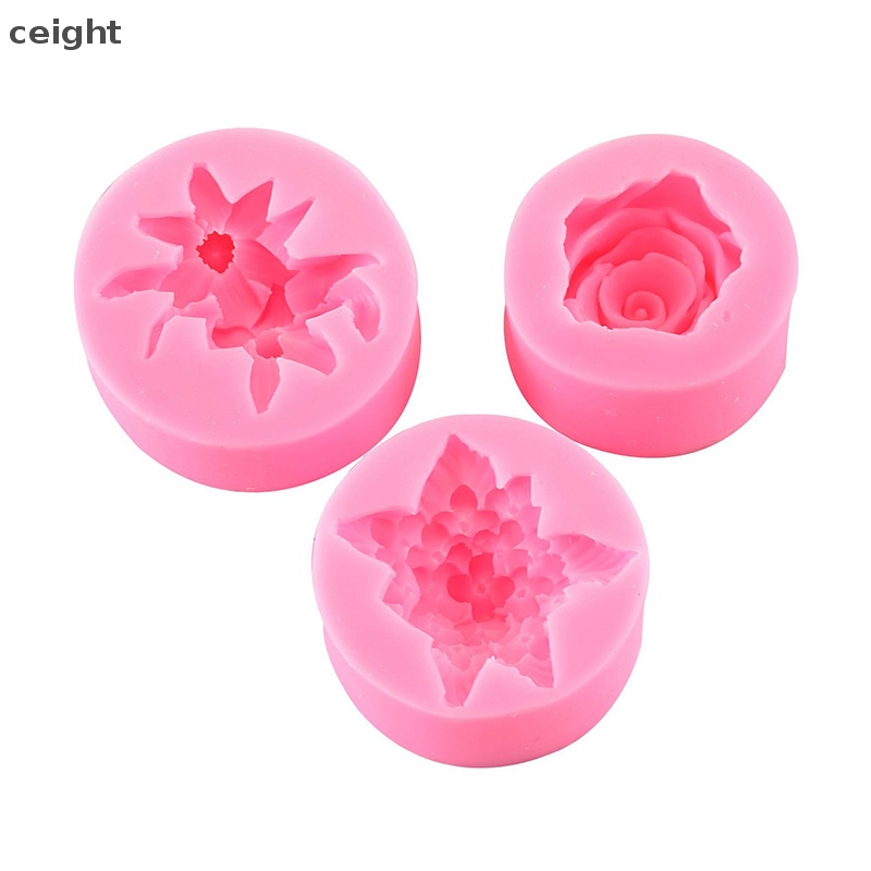 1 Khuôn Silicon Làm Kẹo Đường Hình Hoa Hồng DIY