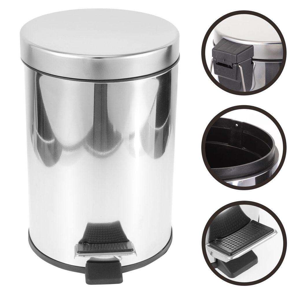 Thùng Đựng Rác Có Nắp Bằng Thép Không Gỉ Tiện Dụng