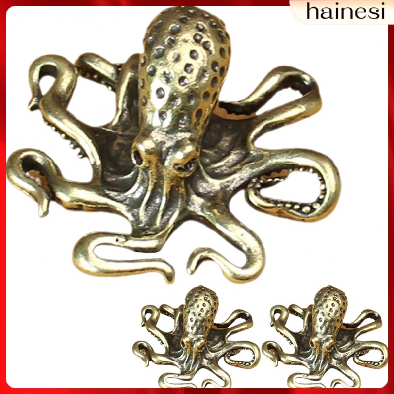 Cabinet Decor Brass Octopus Animal Statue Statues Accessories 3 Pcs
