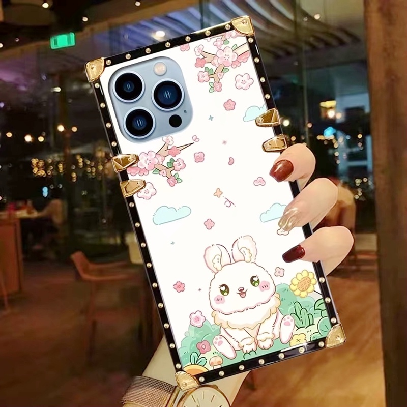 Hàng Mới Về Ốp Điện Thoại Hình Vuông Họa Tiết Hoạt Hình Cho iPhone XSmax XR XS / IX 7Plus / 8P 6SPlus / 6P 7 / 8 / SE 2020 6 / 6S 13mini 12mini